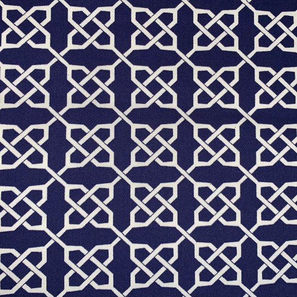 3.7 Yds Free Spirit Vicki Payne Blue White Celtic Knot Fretwork Lattice Fabric - Picture 2 of 8